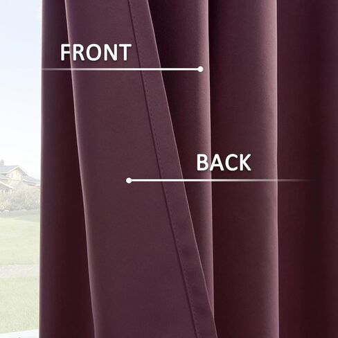 HUTO Short Blackout Curtains Drapes - Thermal Insulated Antique Copper Grommet Black Out Drapery Panels for Basement Bathroom Small Windows, Set of 2, 42 Inch by 45 Inch, Black in Saudi Arabia