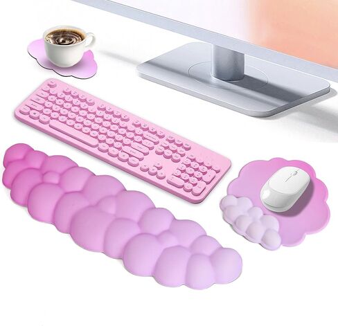 مسند معصم للوحة المفاتيح السحابية - مجموعة مسند معصم مريح للفأرة السحابية من إسفنج الذاكرة لدعم المعصم مع قاعدة مضادة للانزلاق للمنزل والمكتب والكمبيوتر المحمول وألعاب الكمبيوتر in Kuwait