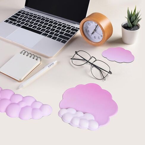مسند معصم للوحة المفاتيح السحابية - مجموعة مسند معصم مريح للفأرة السحابية من إسفنج الذاكرة لدعم المعصم مع قاعدة مضادة للانزلاق للمنزل والمكتب والكمبيوتر المحمول وألعاب الكمبيوتر in Kuwait