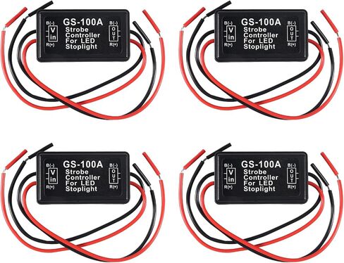 4pcs GS-100A Brake Light Flasher Strobe Brake Light Strobe LED Flash Module Flash Strobe Controller 12-30V for Motorcycles Cars Trucks Brake Light Tail Stop Light in Saudi Arabia