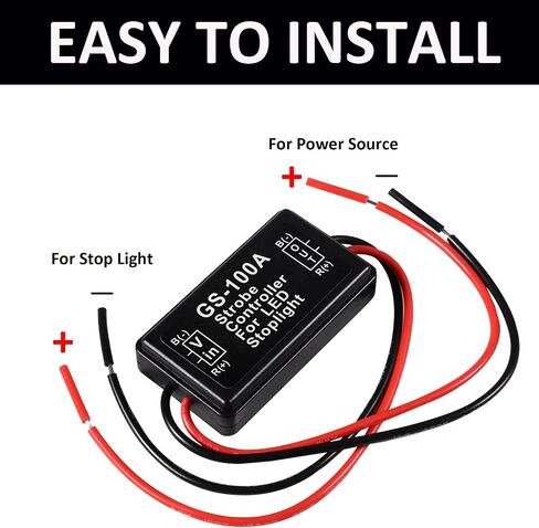 4pcs GS-100A Brake Light Flasher Strobe Brake Light Strobe LED Flash Module Flash Strobe Controller 12-30V for Motorcycles Cars Trucks Brake Light Tail Stop Light in Saudi Arabia