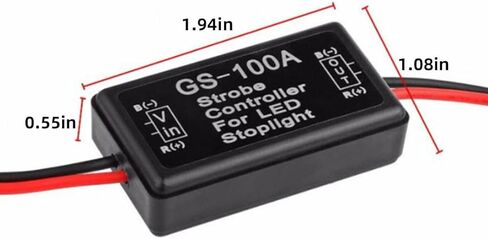 وحدة تحكم فلاش ستروب للسيارة، قطعتان وحدة تحكم ضوء الفرامل LED 12-30 فولت، وحدة فلاش تلقائية ABS وحدة تحكم ستروب للدراجات النارية والشاحنات الذيل إيقاف الضوء (أسود) in Kuwait