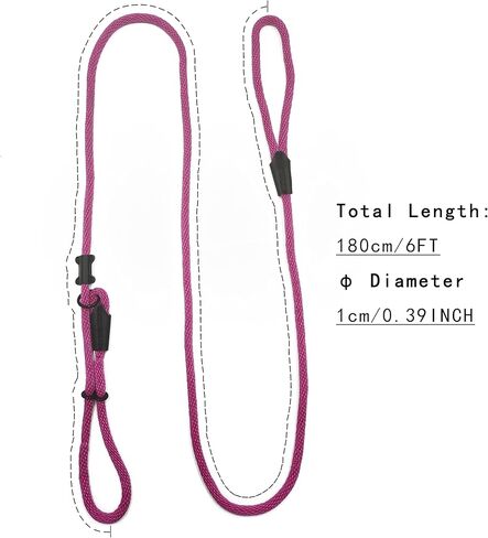 Multifunctional Figure 8 Padded Head Halter Walking Training Leather Stopper Slip Lead Dog Rope Leash (Hot Pink) in Saudi Arabia