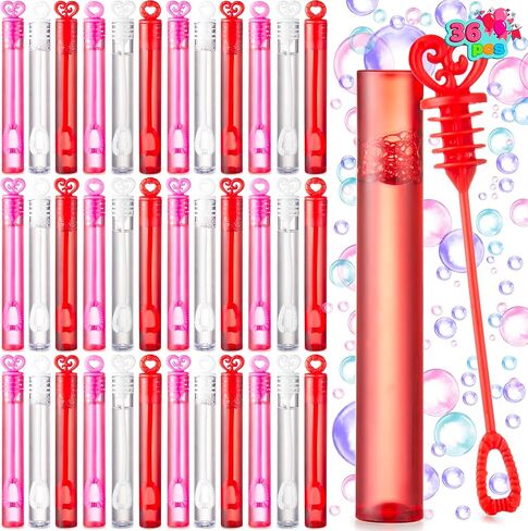JOYIN 36 Valentines Mini Bubble Maker Wands Circle & Heart for Kids Classroom Exchange Valentine’s Photo Prop Decorations, Wedding Engagement Anniversary Party Favors Décor. in Saudi Arabia