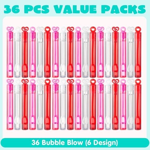 JOYIN 36 Valentines Mini Bubble Maker Wands Circle & Heart for Kids Classroom Exchange Valentine’s Photo Prop Decorations, Wedding Engagement Anniversary Party Favors Décor. in Saudi Arabia