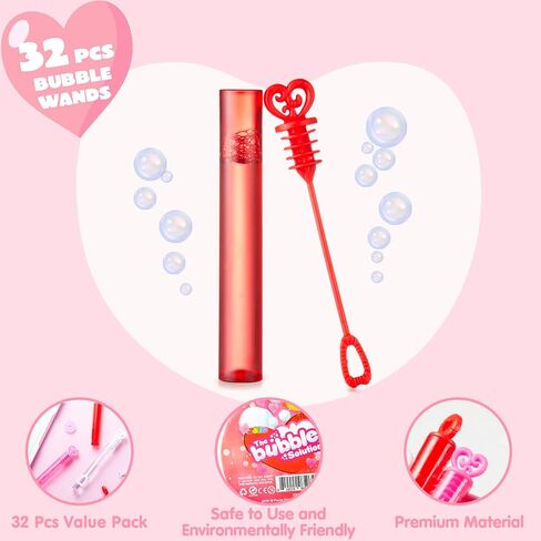 JOYIN 36 Valentines Mini Bubble Maker Wands Circle & Heart for Kids Classroom Exchange Valentine’s Photo Prop Decorations, Wedding Engagement Anniversary Party Favors Décor. in Saudi Arabia