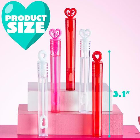 JOYIN 36 Valentines Mini Bubble Maker Wands Circle & Heart for Kids Classroom Exchange Valentine’s Photo Prop Decorations, Wedding Engagement Anniversary Party Favors Décor. in Saudi Arabia