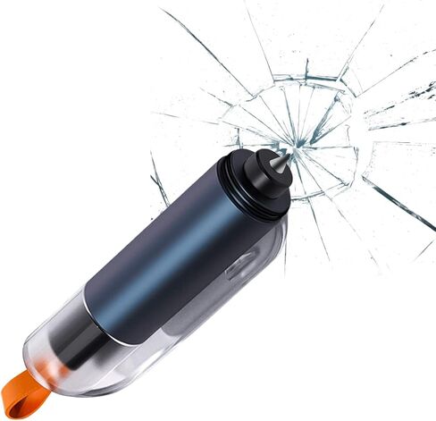 أداة الهروب في حالات الطوارئ الصغيرة للسيارة، 2 في 1 لكسر زجاج النوافذ وقاطع حزام الأمان، أداة إنقاذ مطرقة متعددة الوظائف للأرض تحت الماء، ملحقات أمان السيارات للنساء والرجال (أزرق) in Kuwait