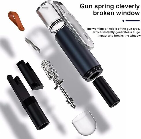 أداة الهروب في حالات الطوارئ الصغيرة للسيارة، 2 في 1 لكسر زجاج النوافذ وقاطع حزام الأمان، أداة إنقاذ مطرقة متعددة الوظائف للأرض تحت الماء، ملحقات أمان السيارات للنساء والرجال (أزرق) in Kuwait