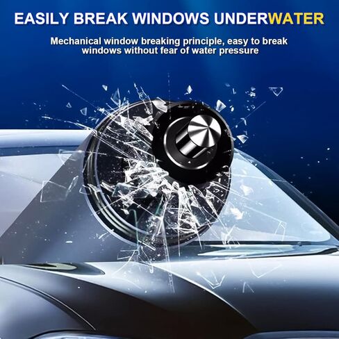 أداة الهروب في حالات الطوارئ الصغيرة للسيارة، 2 في 1 لكسر زجاج النوافذ وقاطع حزام الأمان، أداة إنقاذ مطرقة متعددة الوظائف للأرض تحت الماء، ملحقات أمان السيارات للنساء والرجال (أزرق) in Kuwait