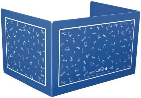 Really Good Stuff Plastic Privacy Shields for Student Desks – Single - Large - Study Carrel Reduces Distractions - Keep Eyes from Wandering During Tests, Blue School Tools in Saudi Arabia