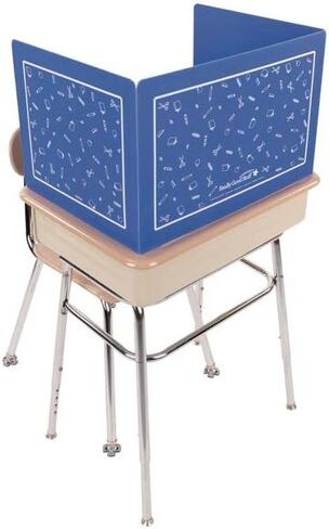 Really Good Stuff Plastic Privacy Shields for Student Desks – Single - Large - Study Carrel Reduces Distractions - Keep Eyes from Wandering During Tests, Blue School Tools in Saudi Arabia