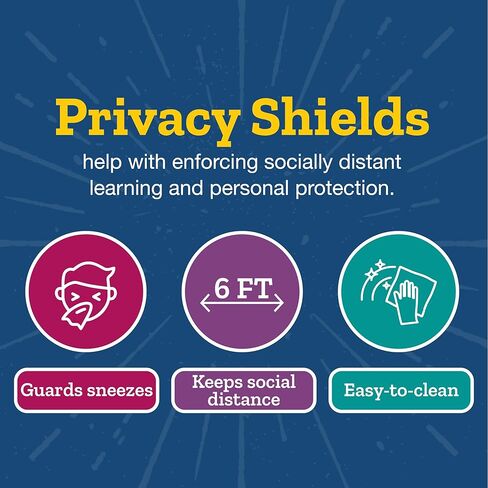 Really Good Stuff Plastic Privacy Shields for Student Desks – Single - Large - Study Carrel Reduces Distractions - Keep Eyes from Wandering During Tests, Blue School Tools in Saudi Arabia