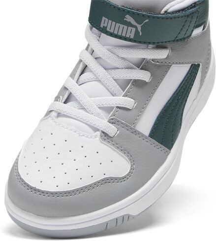 PUMA Rebound Layup خطاف وحلقة من الجلد الصناعي (للأطفال الصغار) بوما أبيض/ملكيت/رمادي متوسط ​​رائع 1 طفل صغير M in Saudi Arabia