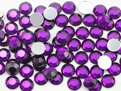 Allstarco 1000PCS 5mm SS21 Purple Amethyst .NAT02 Acrylic Flat Back Rhinestones for Jewelry Making and Face Painting Card Making Embelishments Plastic Crafts Gems in Saudi Arabia