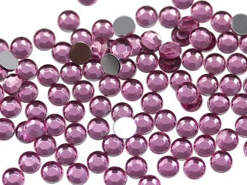 Allstarco 1000PCS 5mm SS21 Purple Amethyst .NAT02 Acrylic Flat Back Rhinestones for Jewelry Making and Face Painting Card Making Embelishments Plastic Crafts Gems in Saudi Arabia