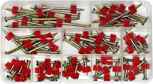 75 قطعة 8 أحجام مسحوق دفعتها السحابات قطر الرأس محرك دبوس مع طقم الناي الأحمر (7/8 "1" 1-1/4 "1-1/2" 1-5/8 "1-3/4" 2" 2-1" /2") in Kuwait