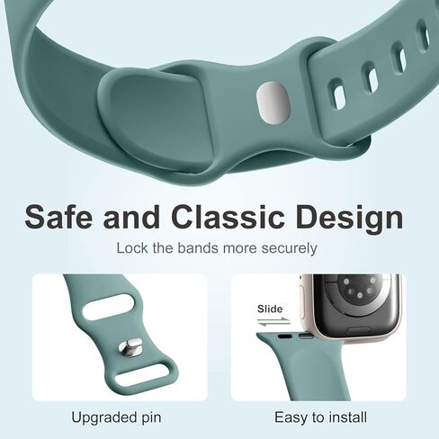 Lerobo 8 Pack Bands متوافقة مع Apple Watch Band 38mm 40mm 41mm 42mm 44mm 45mm 49mm النساء والرجال، أساور معصم بديلة لحزام رياضي من السيليكون الناعم لساعة Apple Watch Ultra SE Series 9 8 7 6 5 4 3 2 1 in Kuwait