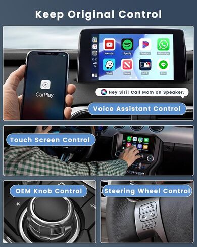محول Roinvou اللاسلكي CarPlay، دونجل توصيل وتشغيل مطور لهاتف iPhone مع واي فاي ثنائي النطاق 2.4 و5.8 جيجا هرتز، سهل التركيب والتحديثات عبر الإنترنت، متوافق مع موديلات سيارات CarPlay السلكية OEM in Saudi Arabia
