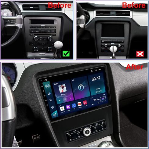 لترقية راديو Ford Mustang، 2010 2011 2012 2013 2014 AC يدوي، استبدال ملاحة ستيريو Android، 10.1 بوصة 1280 * 780، Carplay وAndroid Auto، كاميرا مجانية in Kuwait