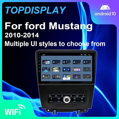 لترقية راديو Ford Mustang، 2010 2011 2012 2013 2014 AC يدوي، استبدال ملاحة ستيريو Android، 10.1 بوصة 1280 * 780، Carplay وAndroid Auto، كاميرا مجانية in Kuwait