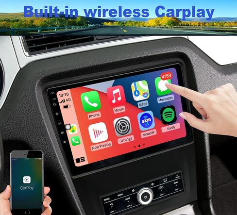 لترقية راديو Ford Mustang، 2010 2011 2012 2013 2014 AC يدوي، استبدال ملاحة ستيريو Android، 10.1 بوصة 1280 * 780، Carplay وAndroid Auto، كاميرا مجانية in Kuwait
