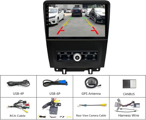 لترقية راديو Ford Mustang، 2010 2011 2012 2013 2014 AC يدوي، استبدال ملاحة ستيريو Android، 10.1 بوصة 1280 * 780، Carplay وAndroid Auto، كاميرا مجانية in Kuwait