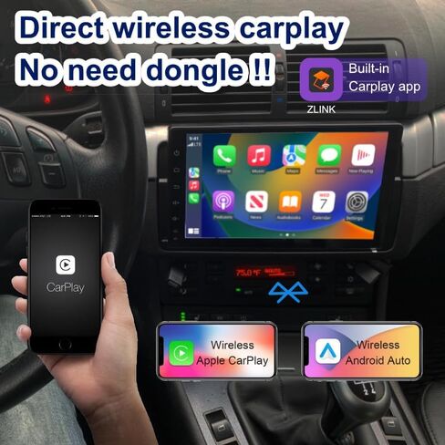 راديو AMASE AUDIO Android 12 Octa Core 6+128GBC ar، Carplay Android Auto، DSP+، 1 Din متوافق مع BMW E46 3 Series 1999-2004، شاشة لمس 9 بوصات، يدعم WiFi Bluetooth 5.0 in Kuwait