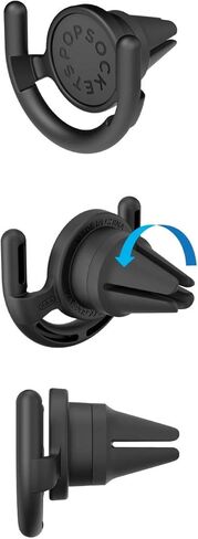 مقبض وحامل PopSockets للهواتف والأجهزة اللوحية - حامل PopGrip وفتحة التهوية باللون الأسود in Kuwait