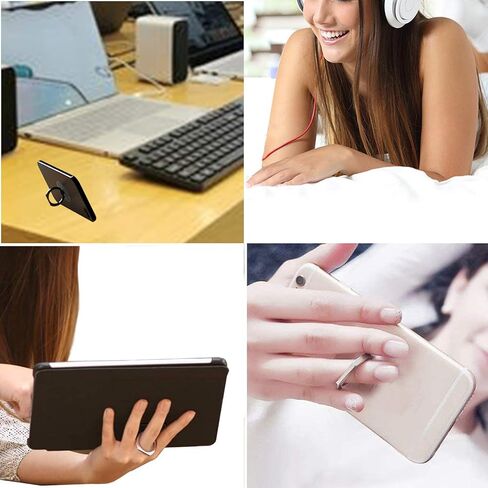 حامل هاتف شفاف وشفاف على شكل أرنب للأذن لهاتف iPhone، حامل حلقي لطيف للهاتف الخلوي والكمبيوتر اللوحي in Kuwait