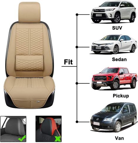 Black Panther Car Seat Cover, 1 Piece Universal Sideless Driver Seat Protector, with Lumbar Support and Headrest Cover (Black) in Kuwait