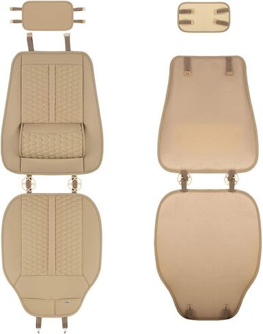 Black Panther Car Seat Cover, 1 Piece Universal Sideless Driver Seat Protector, with Lumbar Support and Headrest Cover (Black) in Kuwait