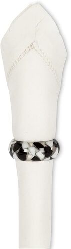 Abbott Collection 58-SETTING-749 Mosaic Napkin Ring, Black/White in Kuwait