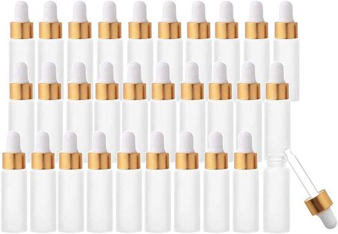 30 قطعة 5 مل زجاجات قطارة متجمدة زجاجات الزيوت العطرية مع قطارة عين زجاجية قوارير عطر زجاجات مستحضرات التجميل السائلة (ذهبي) in Kuwait