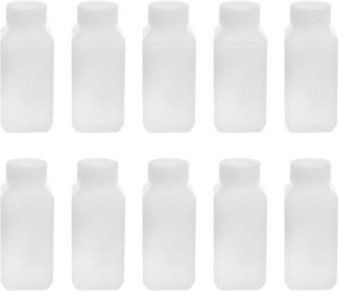 Othmro 10pcs 100ml/3.38oz Plastic Lab Chemical Reagent Bottles,10pcs 19.5mmx95mm(IDxH) Square Wide Mouth Liquid/Solid Sample Storage Container Sealing Bottles Translucent with Cap in Saudi Arabia