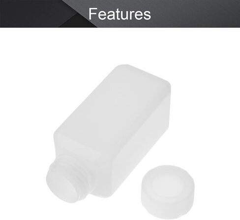 Othmro 10pcs 100ml/3.38oz Plastic Lab Chemical Reagent Bottles,10pcs 19.5mmx95mm(IDxH) Square Wide Mouth Liquid/Solid Sample Storage Container Sealing Bottles Translucent with Cap in Saudi Arabia