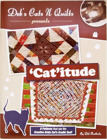Deb's Cats N Quilts Bundle - The Original 'Cat'itude Book, The 'Cat'apult BOM Quilt Project, & Creative Grids Cat's Cradle Original Tool CGRDH1 in Kuwait