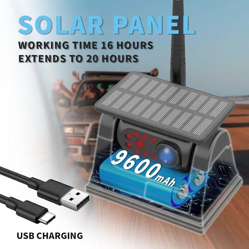 كاميرا احتياطية لاسلكية للسيارة الشمسية: كاميرا احتياطية واي فاي لهاتف iPhone، كاميرا احتياطية مغناطيسية قابلة لإعادة الشحن 1080P IP69، كاميرا رؤية أمامية/خلفية لشاحنة مقطورة حافلة RV قارب in Kuwait