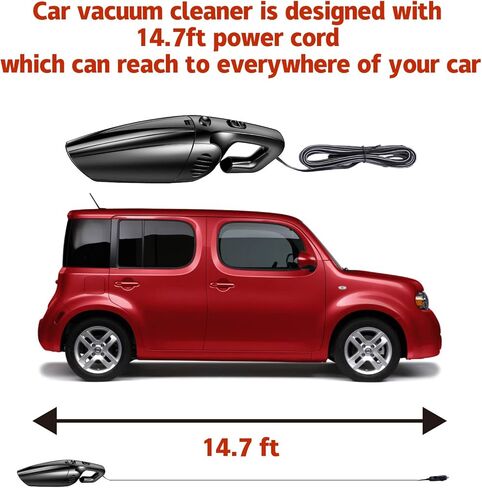 JUSTTOP مكنسة كهربائية محمولة للسيارة عالية الطاقة 120 وات/5000 باسكال مجموعة ملحقات السيارات المحمولة لتفصيل وتنظيف السيارة الداخلية in Kuwait