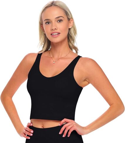 Women’s Yoga Top Longline Wirefree Padded Medium Support Sports Bra in Kuwait