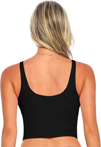 Women’s Yoga Top Longline Wirefree Padded Medium Support Sports Bra in Kuwait