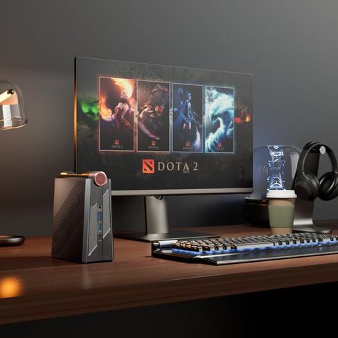 كمبيوتر ألعاب صغير من ACEMAGICIAN Ryzen 9 6900HX (يصل إلى 4.9 جيجا هرتز)، AMD Radeon 680M 32GB DDR5 512GB NVMe SSD، أجهزة كمبيوتر صغيرة RGB Lights/WiFi6/BT5.2/قناة مزدوجة/3 أوضاع سطح مكتب صغير in Kuwait