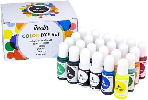 Epoxy Resin Color Pigment - 24 Colors - Alcohol Ink Set dye - Resina epoxica - Resin Pigment - Colorant for Art Resin Paint Jewelry - Pigment Liquid Transparent Translucent in Saudi Arabia