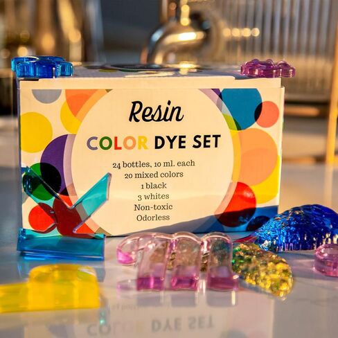 Epoxy Resin Color Pigment - 24 Colors - Alcohol Ink Set dye - Resina epoxica - Resin Pigment - Colorant for Art Resin Paint Jewelry - Pigment Liquid Transparent Translucent in Saudi Arabia