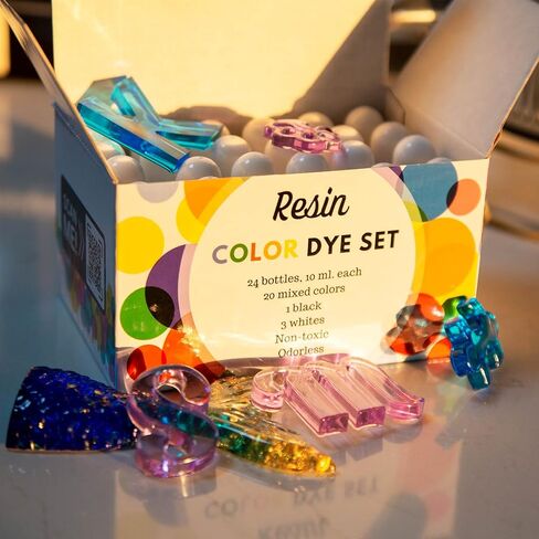 Epoxy Resin Color Pigment - 24 Colors - Alcohol Ink Set dye - Resina epoxica - Resin Pigment - Colorant for Art Resin Paint Jewelry - Pigment Liquid Transparent Translucent in Saudi Arabia