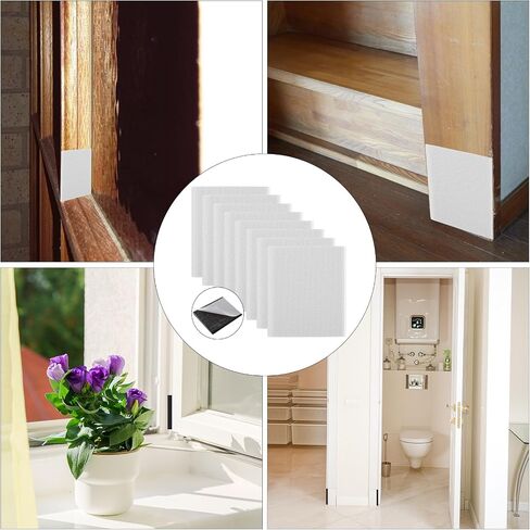 Door Corner Seals for Exterior Doors, 6 Pcs Self-Adhesive Door Jamb Frame Seal Self Stick Window Draft Stoppers Foam Weather Stripping for Weather Protection Isolation of Noise(Black) in Saudi Arabia