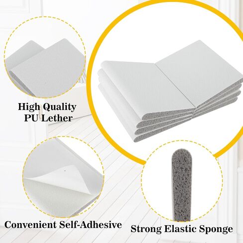 Door Corner Seals for Exterior Doors, 6 Pcs Self-Adhesive Door Jamb Frame Seal Self Stick Window Draft Stoppers Foam Weather Stripping for Weather Protection Isolation of Noise(Black) in Saudi Arabia