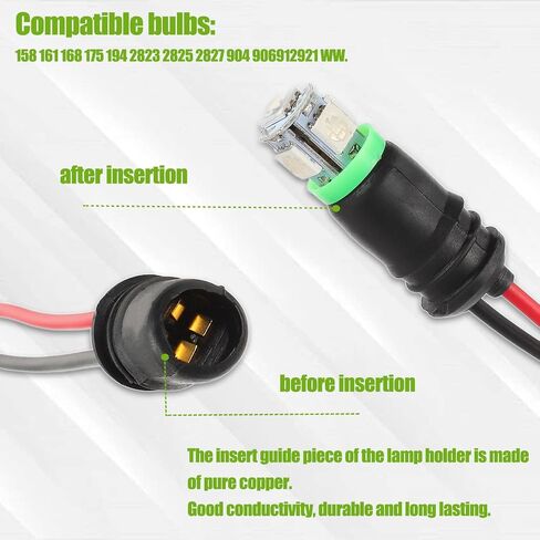 T10 194 لمبات LED سلكية مسبقًا محول موصل تسخير مآخذ لاستبدال مصابيح LED (عبوة من 7 قطع) in Kuwait