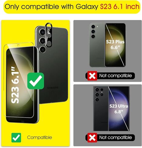 SPARIN 3+2 Pack Screen Protector for Samsung Galaxy S23 5G 6.1 Inch with Camera Lens Protector, 9H Tempered Glass with Easy Installation Frame, Case Friendly, Anti-Scratch in Saudi Arabia
