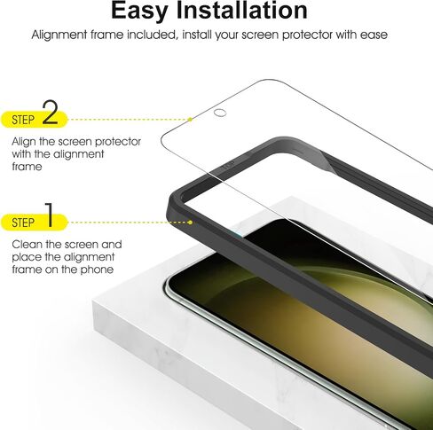 SPARIN 3+2 Pack Screen Protector for Samsung Galaxy S23 5G 6.1 Inch with Camera Lens Protector, 9H Tempered Glass with Easy Installation Frame, Case Friendly, Anti-Scratch in Saudi Arabia